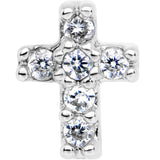 5/16 Clear CZ Internally Threaded Cross Labret Monroe