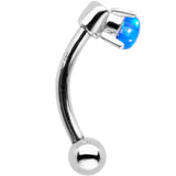 5/16 Blue Synthetic Opal Fashionista Curved Eyebrow Ring
