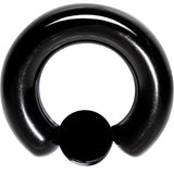 2G 9/16 White Faux Opal 8mm Disc Black IP BCR Captive Ring