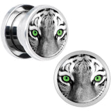 Black White Tiger Eyes Steel Screw Fit Plug Set 00G