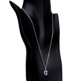 925 Silver Purple Bombastic Necklace Created with Crystals