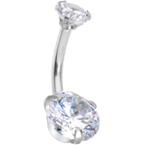 Clear CZ Gem Alluring Elegance Dangle Belly Ring