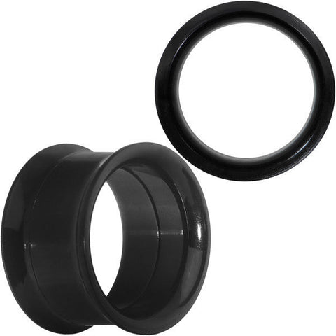 9/16 Anodized Titanium Black Double Flare Screw Fit Tunnel Set of 2