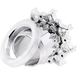 00G Clear Gem Flower Frame Screw Fit Tunnel Plug Set