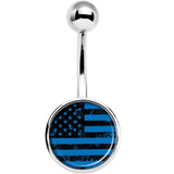 Blue American Flag Belly Ring
