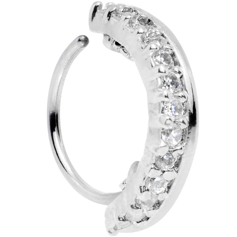 20G Clear CZ Gem Sleek Seamless Circular Ring