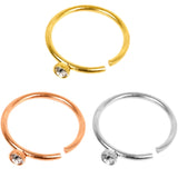 20G 5/16 Clear Gem Multi Color Seamless Circular Ring Set of 5