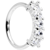 18G 5/16 Clear CZ Quintet Seamless Circular Ring