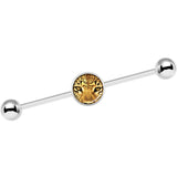 14G Full Color Leopard Eyes Industrial Barbell 37mm