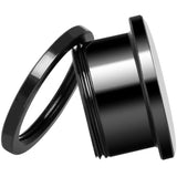 Black White Leopard Eyes Black Anodized Screw Fit Plug Set 5/8