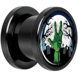 Cemetery Zombie Hand Halloween Black Anodized Plug Set 00G