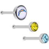 20G Licensed NFL San Diego Chargers Logo Nose Bone 3 Pack Set