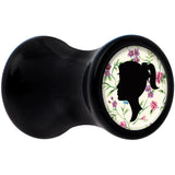 Black Acrylic Man Woman Floral Silhouette Saddle Plug Set 4G