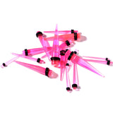9 Piece Pink Acrylic Ear Stretching Kit Set of 2