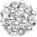 1/4 Clear CZ Gem Cute Cluster L Shaped Nose Ring