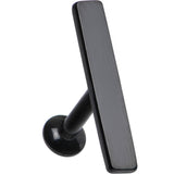 1/4 12mm Black IP Rectangle Internal Thread Daith Cartilage Tragus