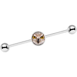 14G Full Color Owl Industrial Barbell 37mm