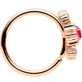 20G Pink CZ Gem Rose Gold IP Triplet Seamless Circular Ring
