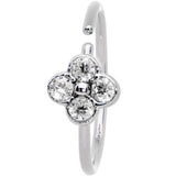 20G 3/8 Clear Gem Star Flower Seamless Circular Ring