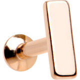 1/4 6mm Rose Gold IP Rectangle Internal Thread Daith Cartilage Tragus
