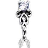 Clear CZ Gem Heart Tail Faux Hoop Nose Bone