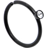 20G 5/16 Clear Gem Black IP Seamless Circular Ring