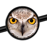 14G Full Color Owl Black Industrial Barbell 37mm