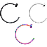 20G 3/8 Rainbow Pack Set of 3 Twisted Nose Hoop Rings