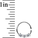 18G 5/16 Clear Cubic Zirconia Stainless Steel Circular Ring