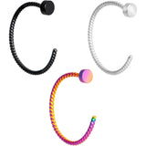 20G 3/8 Rainbow Pack Set of 3 Twisted Nose Hoop Rings