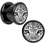 Black White Leopard Eyes Black Anodized Screw Fit Plug Set 00G