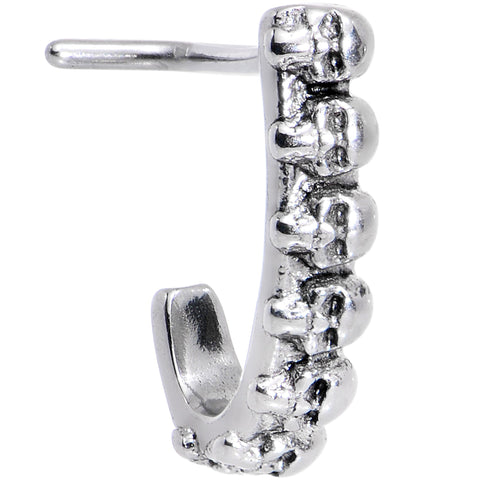 20G Halloween Scary Skulls Faux Hoop L Shaped Nose Ring