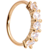 20G 1/4 Clear CZ Gem 14k Yellow Gold Seamless Circular Ring