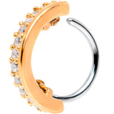 18G Clear CZ Gem Rose Gold Tone Sleek Seamless Circular Ring