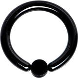 10G 1/2 White Faux Opal 4mm Disc Black IP BCR Captive Ring