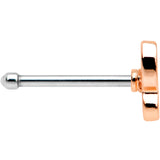 20G 1/4 CZ Gem Rose Gold Tone Half Paved Butterfly Nose Bone