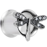 00G Clear Gem Steel Hi Sky Dragonfly Double Flare Tunnel Plug Set