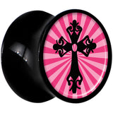Black Acrylic Pink Black Radiant Cross Saddle Plug Set 00G