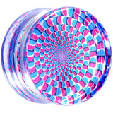 Clear Acrylic Optical Illusion Saddle Plug 14mm to 25mm
