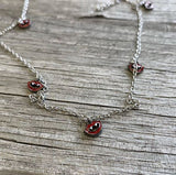 14G 5/8 Red Black Monster Fang Halloween Dangle Nipple Chain