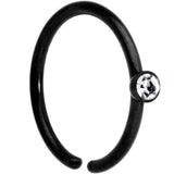20G 5/16 Clear Gem Black Seamless Circular Ring