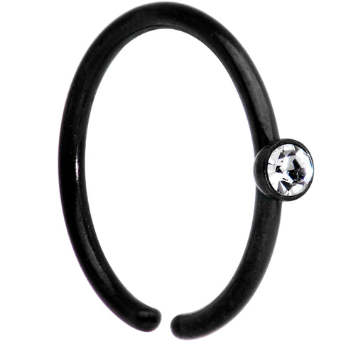 20G 5/16 Clear Gem Black Seamless Circular Ring