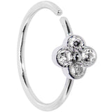 20G 3/8 Clear Gem Star Flower Seamless Circular Ring
