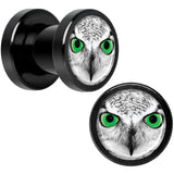 Black White Owl Black Anodized Screw Fit Plug Set 2G