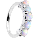 18G White Synthetic Opal Annealed Circular Ring