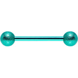 14G 5/8 Green Color PVD Sandblasted Barbell Tongue Ring