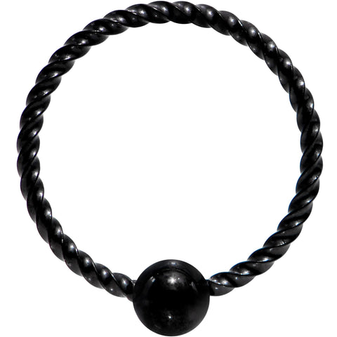 20G 5/16 Black Anodized So Twisted Captive Style Seamless Ring