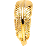 20G 5/16 Gold Tone Feather Seamless Circular Ring