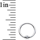 18G 5/16 Clear CZ Gem Steel 3mm Ball BCR Captive Ring