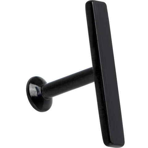 1/4 12mm Black IP Rectangle Internal Thread Daith Cartilage Tragus